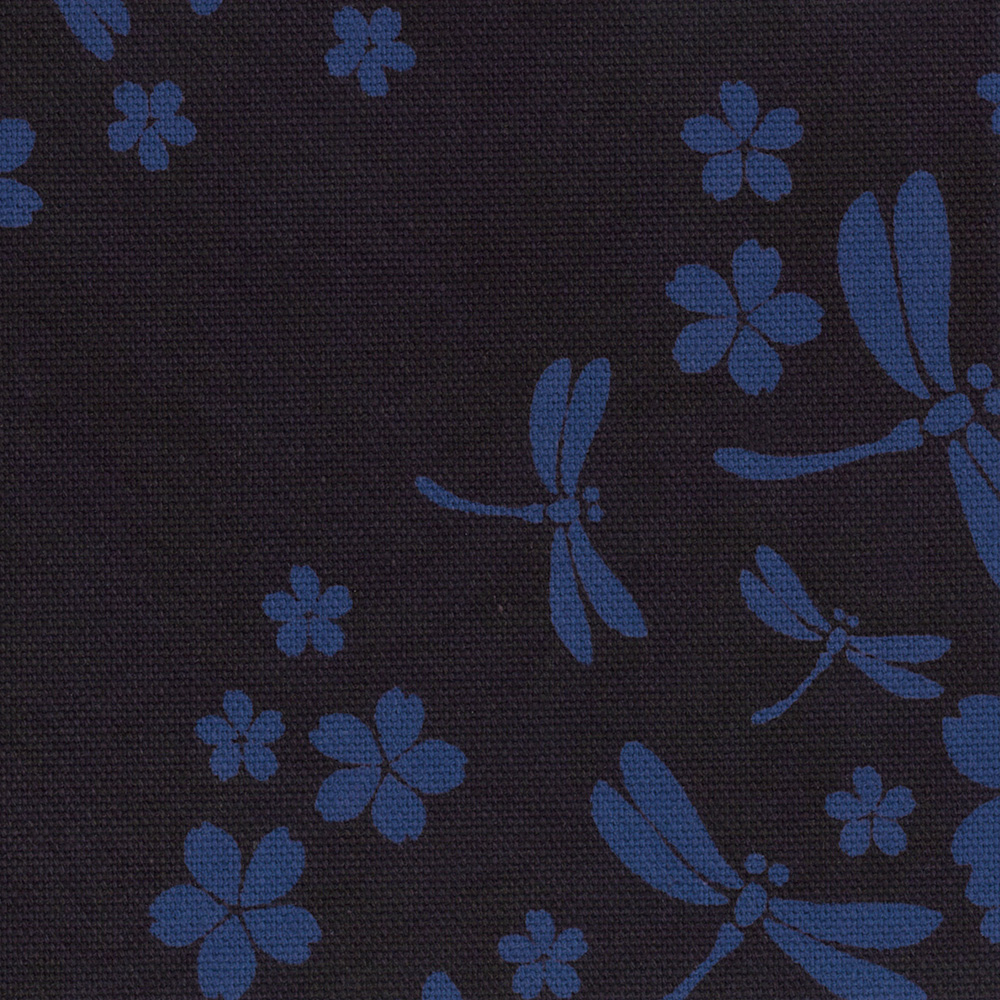 藍色生地・29桜+トンボ柄