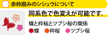 同系色で色変えが可能です。ツブシと枠の関係